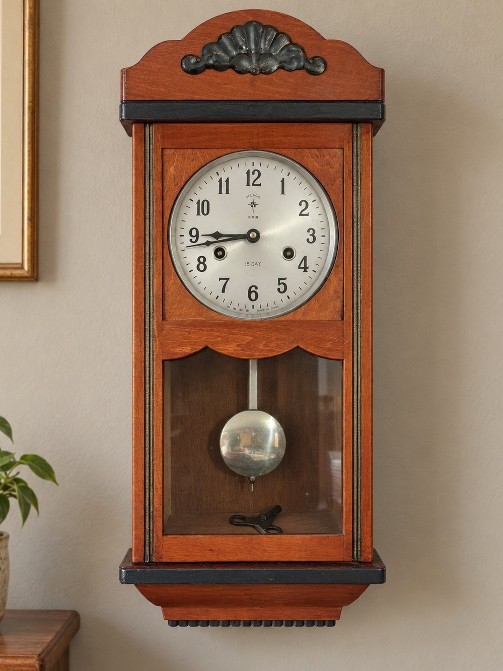 Classic Wooden Pendulum Wall Clock - Brown